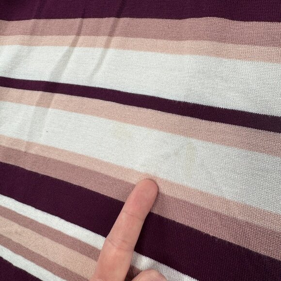 Torrid Sweater Womens Plus 2X Purple Pink Striped Cold Shoulder Knit 3/4 Sleeve - Picture 8 of 11